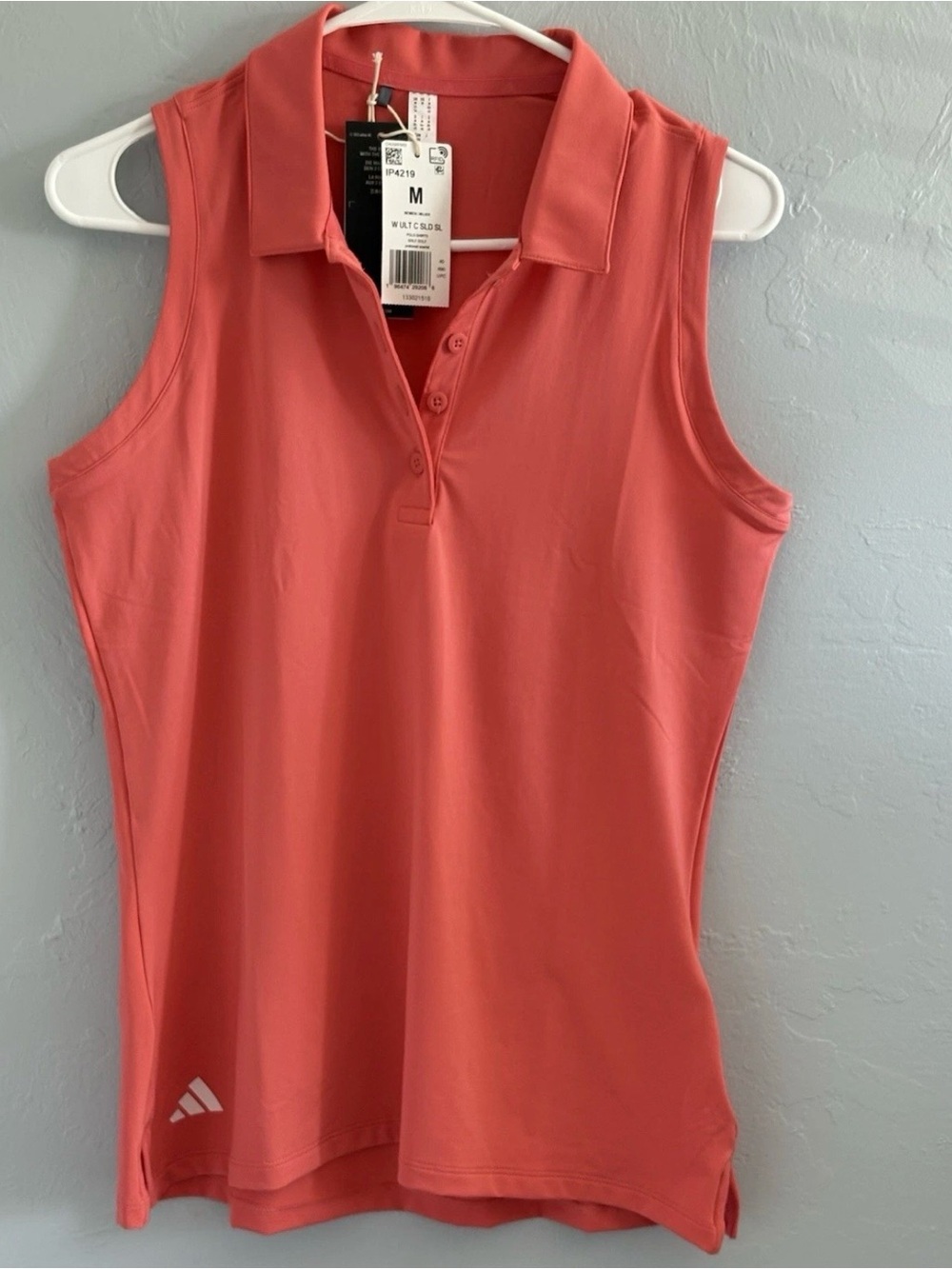 Adidas Coral Sleeveless Polo Tank Top M NWT